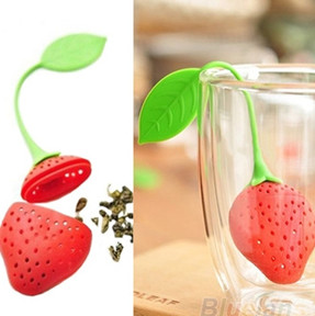 Silicone Strawberry Design Loose Tea Leaf Strainer Herbal Spice Infuser Filter Tools